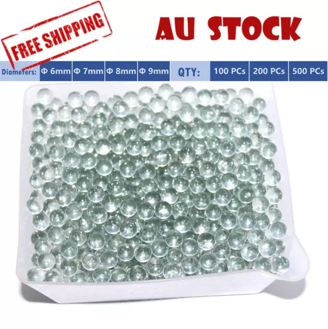 UP 500x Solid Glass Balls Beads 6 7 8 9mm Catapult Marbles Kids Play Craft AU