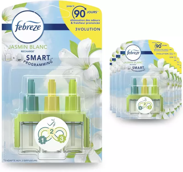 Recharge Pour Désodorisant Électrique 9 X 20Ml Jasmin Blanc Désodorisant Smart