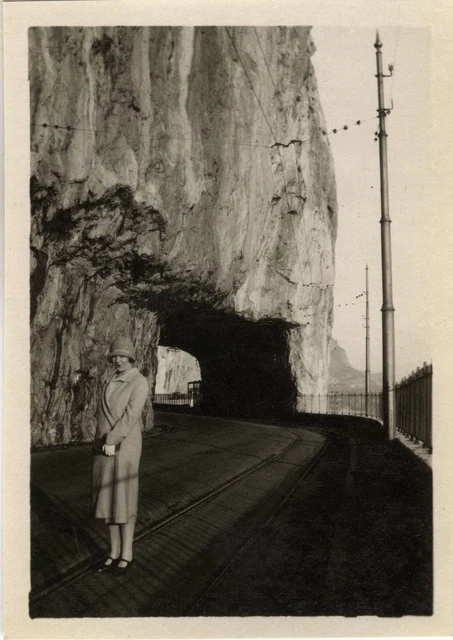 Antique Photo - Vintage Snapshot - Women Fashion Elegance Mountain Tunnel Tram