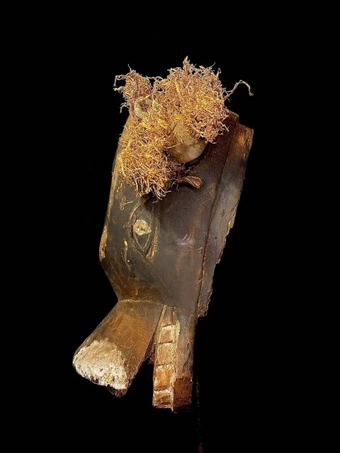 Hand Carved Wooden Face Mask possibly early 20th century. Bull Mask, dugn'b-3338 5