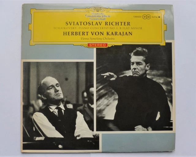 Herbert Von Karajan Sviatoslav Richter Tchaikovsky LP Deutsch Grammophon 138822 Herbert Von Karajan Sviatoslav Richter Tchaikovsky LP Deutsch Grammophon 138822