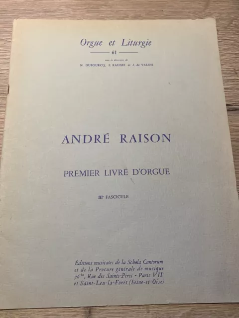 André Raison 1er Livre d’Orgue Partition