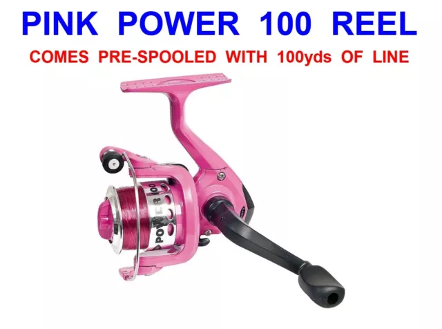 FLADEN POWER 100 Pink Fishing Reel With Pink Line £14.32 - PicClick UK