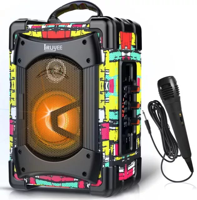 Open Box Portable Karaoke Machine Bluetooth Speaker with Microphone,Audio Record