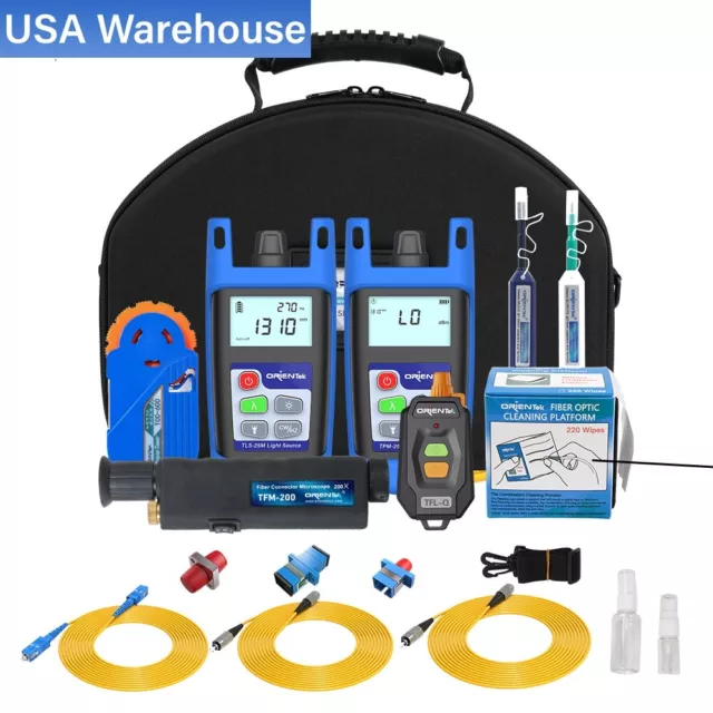 FTTH Tool Kit Optical Power Meter Light Source Fiber Optic Inspection Scope