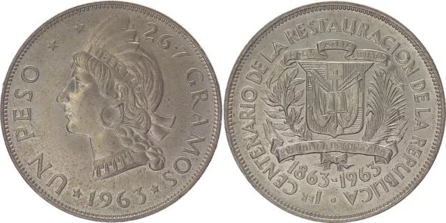 Dominikanische Republik 1 Peso 1963 1er centenario de la restauracion