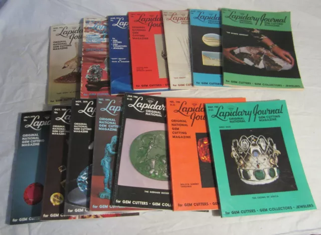 LAPIDARY JOURNAL -- 14 Issues, 1973-1980 -- National GEM CUTTING Magazine