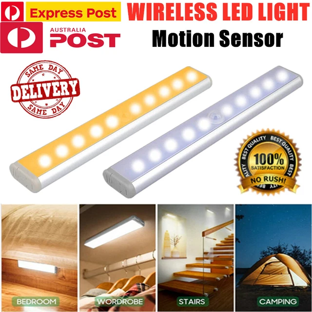 LED Motion Sensor Light PIR Cordless Night Light Closet Stair Battery Powered AU