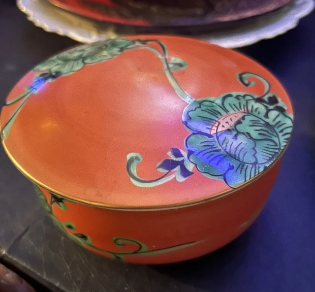 Famille Rose Porcelain Box With Brass Top