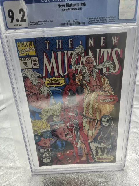 New Mutants #98 CGC 9.2 White Pages 1st Appearance of Deadpool Marvel Comic Key