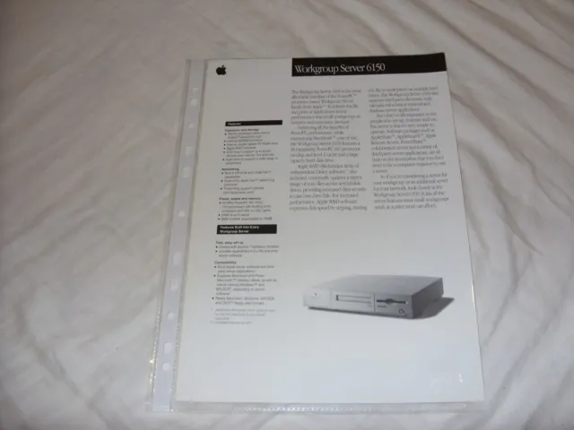 Apple Power Macintosh Workgroup Server 6150 two sided black/white data sheet