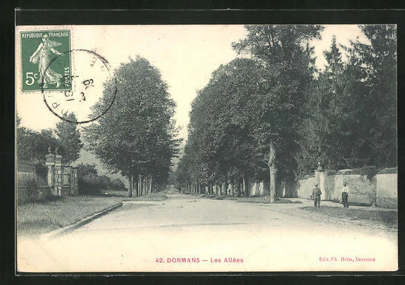 CPA Dormans, Les Allees 1909