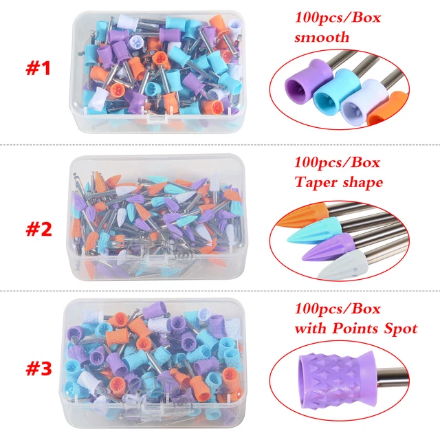 Dental Rubber Polishing Prophylaxis Cups Brushes Tooth Prophy Polisher