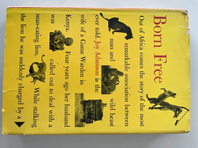 Born Free by Joy Adamson Hardcover 1960 1st Edition