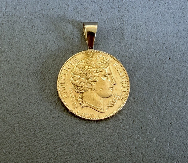 Pendentif Reproduction 10 Francs Napoléon III En Or 18k - Poids 3 à 3.2 Grammes - Occasion