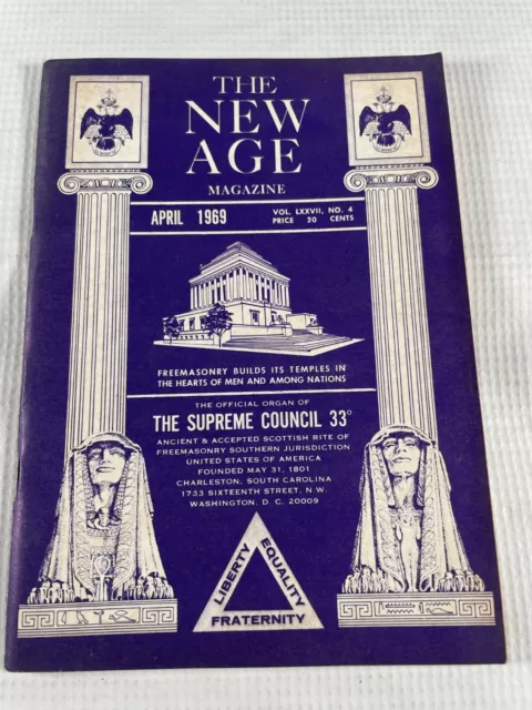 Vintage The New Age Magazine April 1969 Masonic Freemason James Monroe