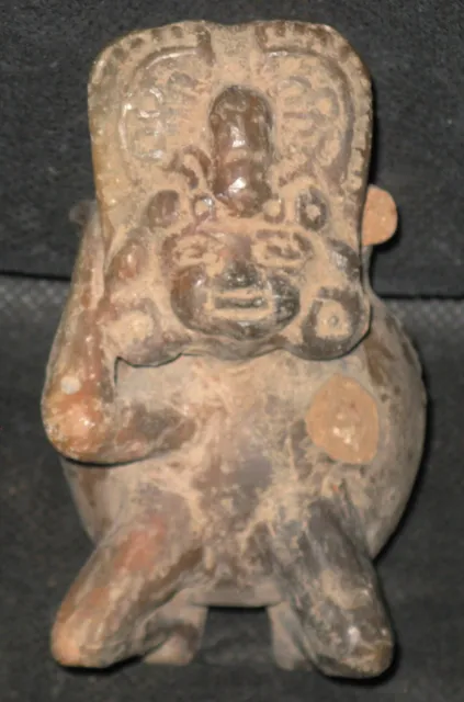 Pre-Columbian Mayan Effigy of a Man clay pot