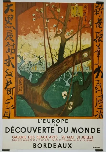 L'Europe et la découverte du monde Circa 1950 Affiche Originale Exposition Japon