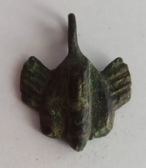 Wearable Ancient Roman Bronze Winged Phallic Pendant 200-300 Ad