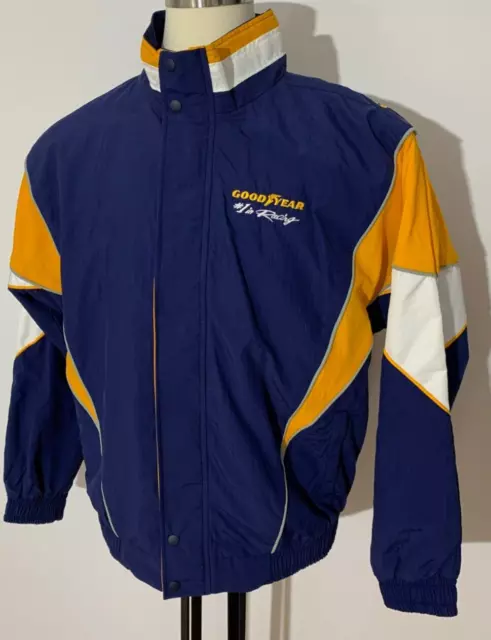 Goodyear Racing Division Vintage Nylon Bomber Jacket Made in Canada Size Large