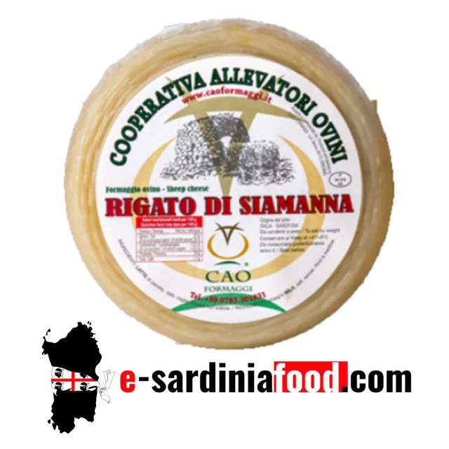 Formaggio Pecorino  Rigato di Siamanna Stagionato 45 giorni Forma intera 2.2 kg
