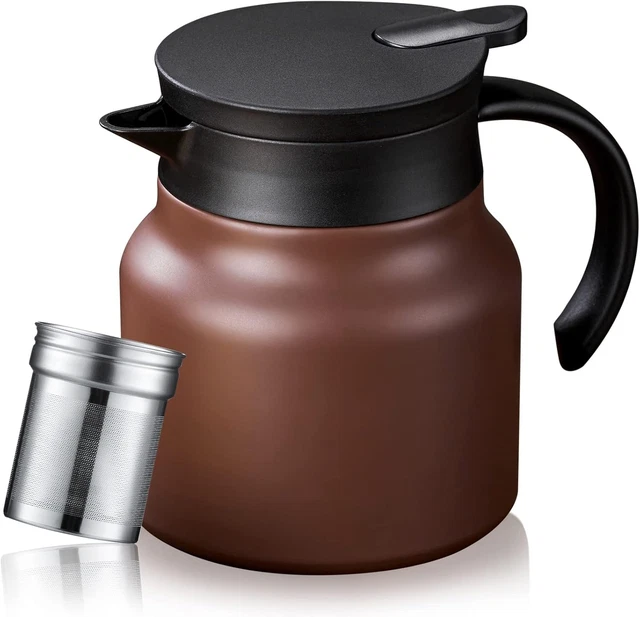 Caraffa Termica Per Caffè E Tè Con Rivestimento Ceramica - 800ml, Con Filtro Acciaio Inox, Portatile - Foto 2