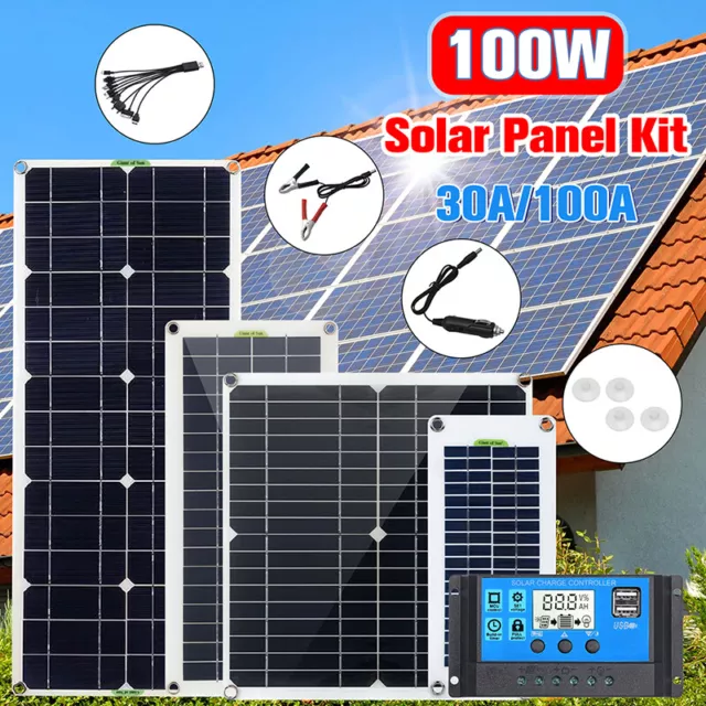 Solarmodul Solarpanel 20 30 40 50 60 100 200 250W Für Auto Wohnmobil Boot