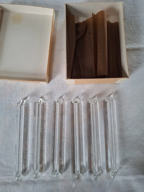Coffret De 6 Porte-couteaux En Cristal Daum – Années 60 – Modèle Bâtonnets Bouts Ronds