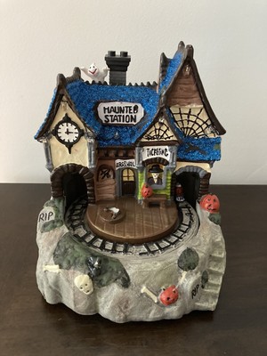 VINTAGE GEMMY HALLOWEEN FISH BOWL Animated Lights Sounds Haunted