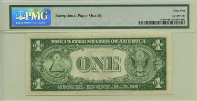 1935F $1 Silver Certificate  Fr# 1615* PMG CH64 EPQ 2