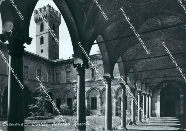 cd510 cartolina cremona citta' cortile palazzo trecchi lombardia