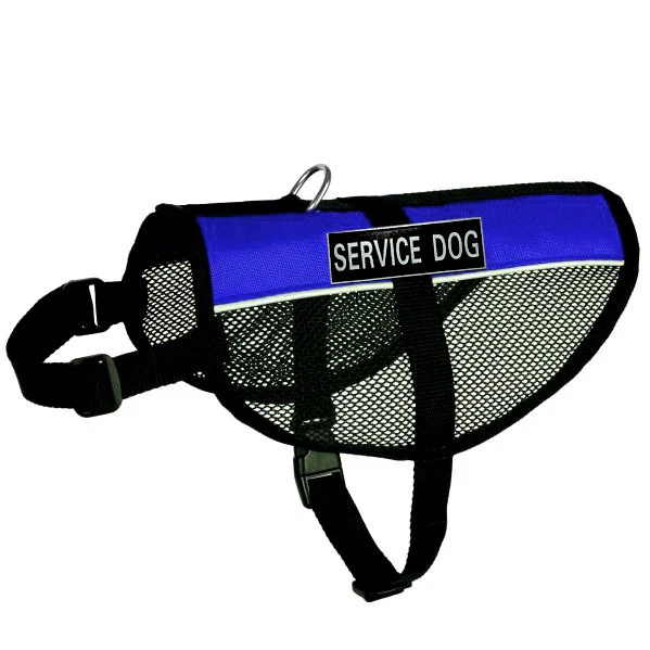 Service Dog Vest Mesh Harness Removable Reflective Patches TRAINING THERAPY DOG