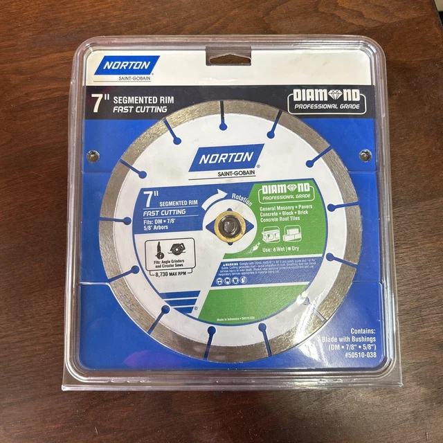 NEW! Norton 7" Segmented Rim Diamond Saw Blade 50510-038 FREE SHIPPING!