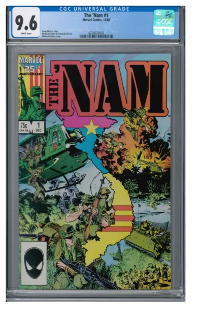 The 'Nam #1 (1986) Marvel Comics 1st Issue CGC 9.6 White Pages DD490