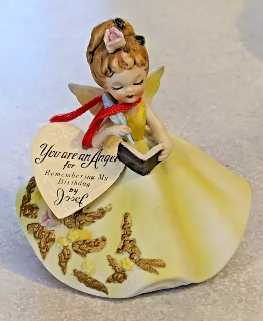 Vintage 1988 Josef Originals George Good porcelain Angel Figurine w/ Pen & Book