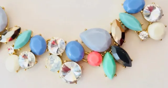 J.Crew Factory COLORFUL GEMSTONE COLLAGE NECKLACE! Sold OuT! $56.50 vintage dove