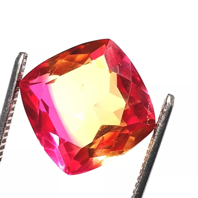 16 Ct Natural Brazilian Bi-Color Tourmaline Cushion Cut Certified Gemstone s131