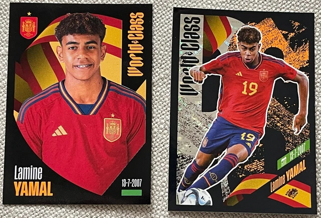 2 STICKER PANINI World Class 2024 Lamine YAMAL #324 #383 -Spain (Rookie ...