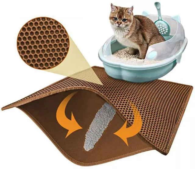 Cat Litter Mat-Super Size 30"x24" [Brown color]