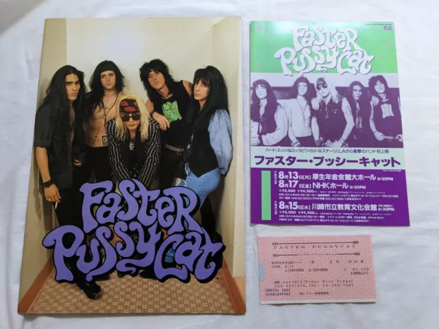 Faster Pussycat 1990 Concert Program Ticket Stub/Flyer