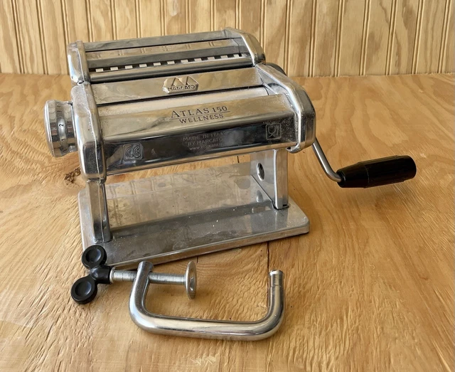 ATLAS MARCATO MODEL 150 PASTA MAKER : Silver : Italy : No Clamp - Crank