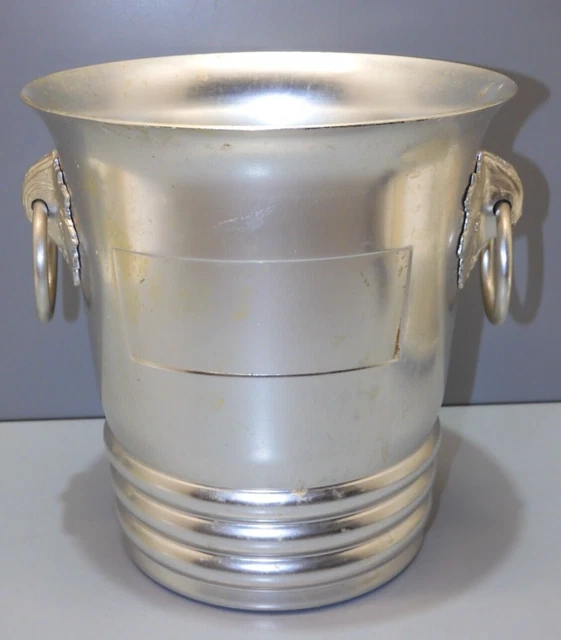 Seau à Glace Champagne En Aluminium Vintage, Fabrication Française Années 70