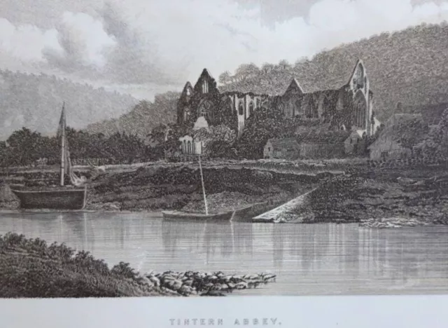 1895 Tintern Abbey, Monmouthshire Druck. Antik. Ideal zum Rahmen.