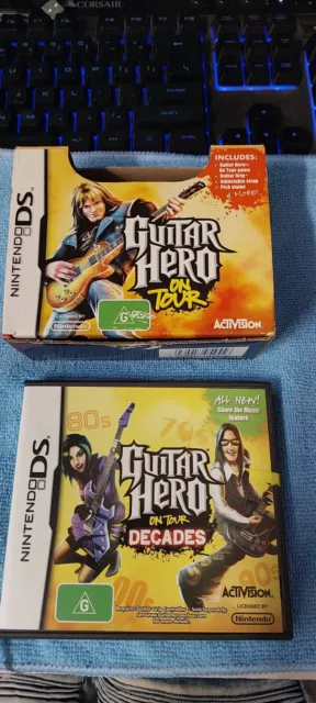 NINTENDO DS - Guitar Hero On Tour & On Tour Decades - Games + Hand Grip +  Pick + $44.95 - PicClick AU