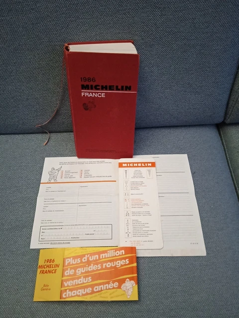 Guide Michelin 1986 complet avec son bandeau courrier et marque pages