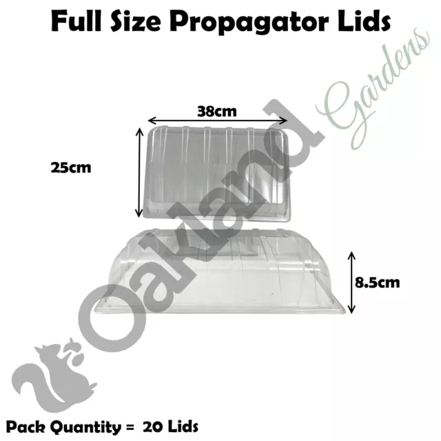 20 X Full Size Propagator Lids Seed Tray Plastic Tops Inserts Trays