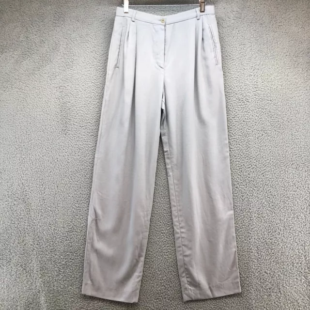 Giorgio Armani Le Collezioni Dress Pants Womens 10 Gray Pleated High Rise