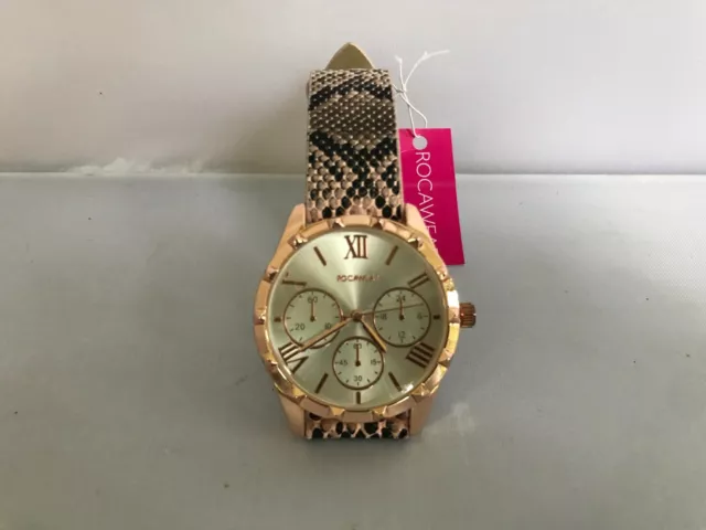 Womens Rocawear 40mm Rose Gold Case  Snake Strap Watch