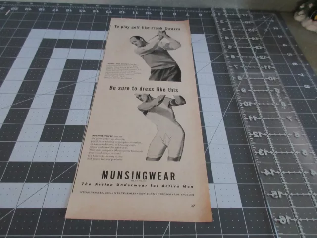 1946 Frank Strazza - Munsingwear  Action Underwear print ad - Golf