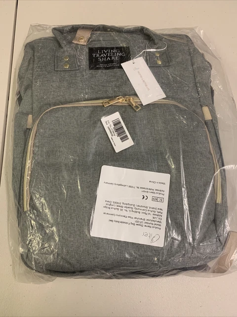 Grey  Multi-use Large Mommy Baby Diaper Nappy Backpack Mom Traveling Bag